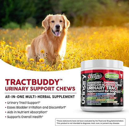 Clean Pets Cranberry for Dogs Urinary Tract Support | D-Mannose UTI Bladder Stones Dandelion Glucosamine HCL Marshmallow Nettle Leaf Saw Palmetto Uva Ursi Buchu Horsetail Methionine Parsley Supplement
