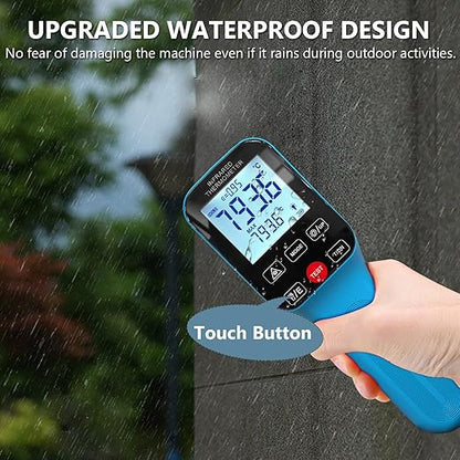 Infrared Thermometer Gun Rechargeable, -58℉~2912℉ High Temp Laser Industrial Thermometer, D:S=30:1 Touch Button Waterproof Pyrometer, Digital IR Temperature Gauge with Type-C Port (NOT for Human)