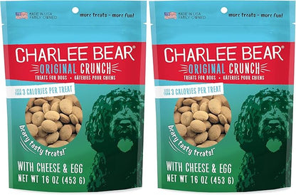 Charlee Bear Original Dog Treats, Cheese and Egg, 16 oz (Pack of 2)