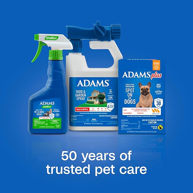 Adams Plus Flea & Tick Prevention Spot On for Dogs 15-30 Pounds, 12 Weeks & Older, 3-Month Supply, Kills Fleas, Flea Eggs, Flea Larvae & Brown Dog & Deer Ticks, Kills & Repels Mosquitoes For 30 Days