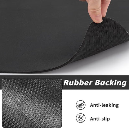 HotLive Dog Food Mat - Absorbent Cat Mat for Food and Water, No Stains Pet Feeding Bowl Mat, Easy to Clean Pet Placemats, Quick Dry Dog Water Dispenser Mat for Messy Drinkers | Paw Black 12"x 19"