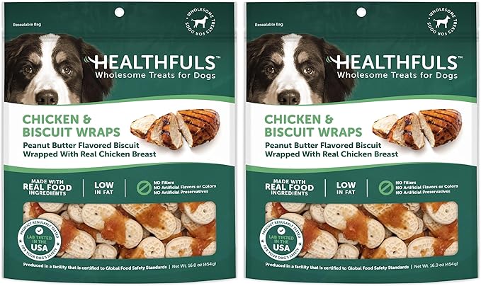 HEALTHFULS Chicken & Peanut Butter Flavored Dog Biscuits,16oz,(Pack of 2)