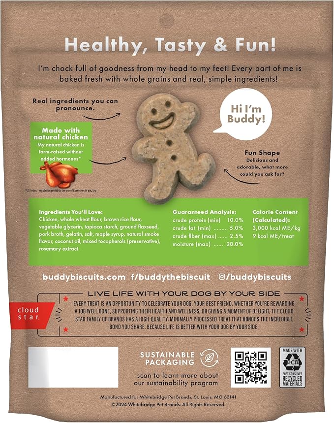 Buddy Biscuits Softies 6 oz. Bag, Soft & Chewy, Natural Roasted Chicken Flavor Dog Treats, Oven Baked in The USA