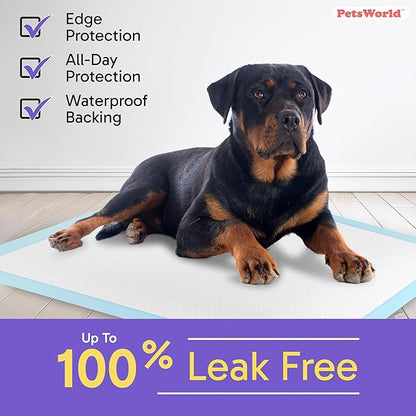 PETSWORLD Extra Large Potty Pads for Dogs, Odor Eliminating 30" x 36", 50 Count Pee Pads for Pets, Gigantic XL Dog Pads, 5 Layer Ultra Absorbent Technology, Leak Proof Training Pads for Dogs & Cats