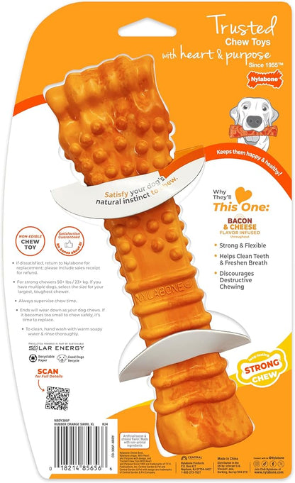 Nylabone Limited Edition 70th Birthday Textured Knuckle Bone Strong Chew Toy for Dogs, Rubber Dog Toys for Moderate & Aggressive Chewers, Bacon & Cheese Flavor, X-Large - 50+ lbs, 1 Count