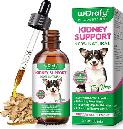Kidney Support for Dogs,Kidney Function Support Drops for Balancing Body, Supporting Regular Urination, 2 fl.oz /60 ml