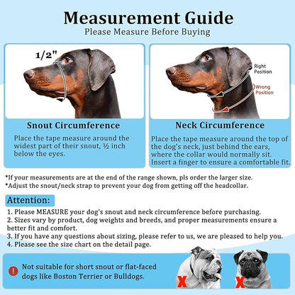 BARKLESS Dog Head Collar, No Pull Head Halter with Soft Padding, Reflective Soft Padded Snout Harness for Large Dogs, Labrador, Golden Retrievers, German Shepherd