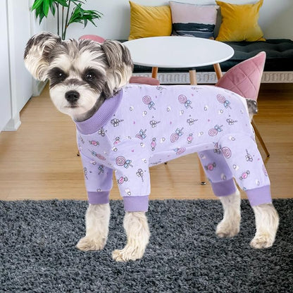 Surgery Recovery Suit for Small Dogs, Onesie for Surgery Female Dogs, Small Dogs Pajamas Long Sleeve, Abdominal Wound Bandages Surgical Suit, Dog Cat Recovery Suit for Shedding Skin Disease