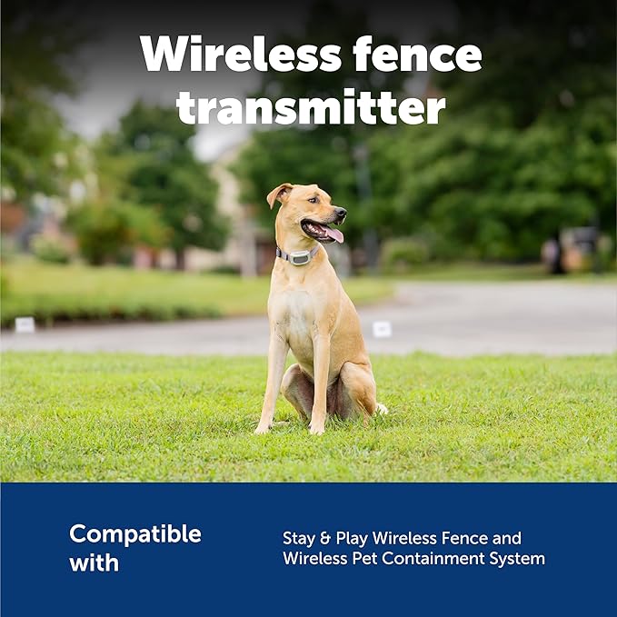 PetSafe Wireless Pet Containment System Extra Transmitter - Adds Up to 1/2 Acre to Stay & Play Wireless Fence or Pet Containment System