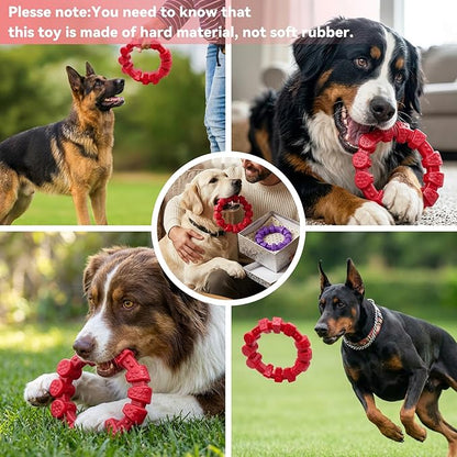 BoYoYo Dog Toys for Aggressive Chewers, 2 Pack Indestructible Dog Toys for Large Breed, Durable Chew Toy for Dogs to Keep Them Busy, Ring Toy for Trainging & Cleaning Teeth, Bacon Flavored