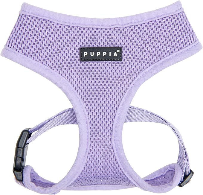 Puppia Soft Dog Harness No Choke Over-The-Head Triple Layered Breathable Mesh Adjustable Chest Belt and Quick-Release Buckle, Violet, XX-Large