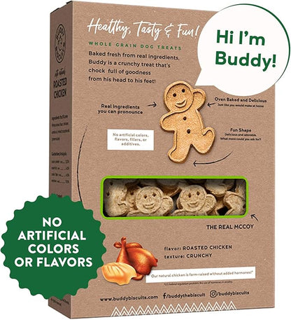 Buddy Biscuits 16 oz Box of Whole Grain Crunchy Dog Treats Made with Natural Roasted Chicken