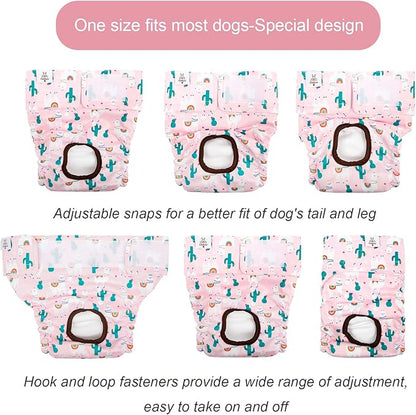 CuteBone Dog Diapers Female Washable Small Medium Large 3 Pack Reusable Doggie Diapers Puppy Period Pants for Doggy Heat Cycle Peeing