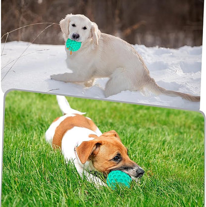 Squeaky Dog Toys for Aggressive Chewers, Indestructible Dog Balls for Aggressive Chewers, Blue Green Squeaky Balls for Dogs
