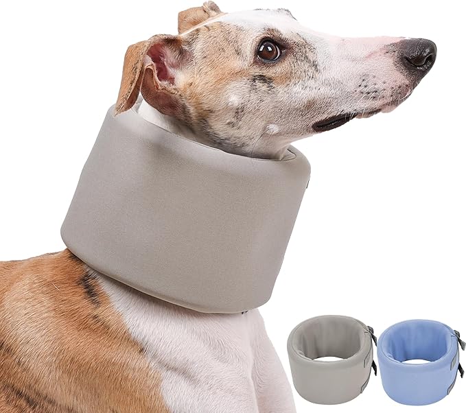ETIAL Dog Neck Brace After Surgery, Breathable Dog Protective Collar to Prevent Pets from Anti-Bite Lick Wound Healing, E-Collar & Cone Collar Alternative for Small Medium Large Dogs (Gray, S)