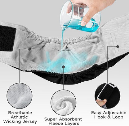 Leekalos Male Dog Diapers, Dog Belly Bands for Male Dogs Wraps Washable Doggie Diapers High Absorbing Dog Belly Bands（5 Pack）