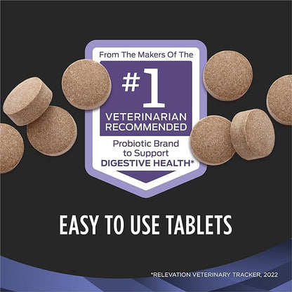 Purina Pro Plan Veterinary Supplements FortiFlora Daily Probiotics for Dogs Chewable Tablets for Digestive Gut Health and Diarrhea - 90 ct. Canister