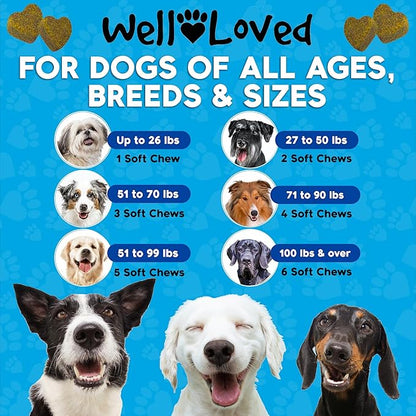 Well Loved Calming Chews for Dogs - Dog Calm Treats, Made in USA, Vet Recommended, Behavior Support with Melatonin & Hemp, Stress, Separation, Fireworks, Travel, Extra Strength