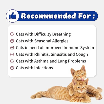 Respiratory Guardian for Cats - Supports Lung Health, Nasal, Bronchial and Oxygen (117g) with Quercefit® and Respiratory Probiotics