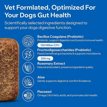 Dog Probiotics for Digestive Health & Gut Health | Probiotics for Dogs w/Prebiotics & Digestive Enzymes | Dog Probiotics for Diarrhea, Bad Breath, Immunity | Constipation & Gas Relief for Dogs | 90ct