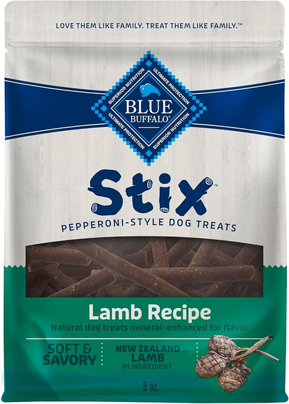 Blue Buffalo Stix Natural Soft Moist Dog Treats Lamb Recipe Bag