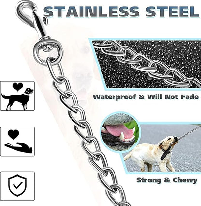 MOZETO Dog Collar Safety Clip, Stainless Steel Heavy Backup for Prong Collar, Dog Harness Collar Leash Connector (7 inches)