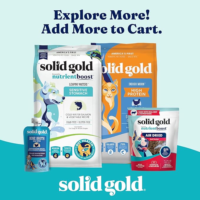 Solid Gold SeaMeal Cat Probiotic & Dog Probiotics for Digestive Health - Kelp Powder Dog & Cat Multivitamin Supplement w/Prebiotics & Digestive Enzymes for Skin, Coat, & Gut + Immune Support - 3.5oz