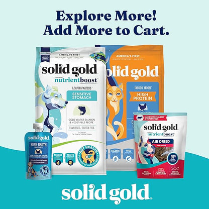 Solid Gold Cat & Dog Multivitamin Powder - Kelp Powder, Omega 3 & Vitamins for Dental, Digestive, Immune, Skin & Coat Health - Multi Vitamin for Dogs & Cats - Cat & Dog Food Additive Supplement - 5lb