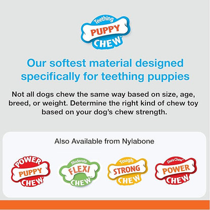 Nylabone Puppy Chew Teething Bone, Soothing Chew Toys for Teething Puppies, Puppy Enrichment, Chicken Flavor, Small Dogs - Up to 25 Ibs., 1 Count