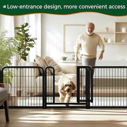 Yaheetech Dog Playpen Outdoor, 24 inch 8 Panels Dog Pen Indoor Heavy Duty Puppy Exercise Pen Metal Pet Fence for RV Camping/Yard/Garden