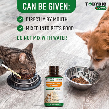 Natural Cats & Dog Yeast Infection Relief - Itchy Skin & Ear Treatment - Reduces Irritation & Relieves Itching and Allergy - Herbal Medicine Drops Supplement (2 Pack (60 ml + 60 ml))