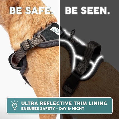 Embark Adventure XL Dog Harness No-Pull for Extra Large Dogs – Reflective, Military-Grade Nylon, Dual Leash Clips, Gel-Lined Handle, Soft & Padded