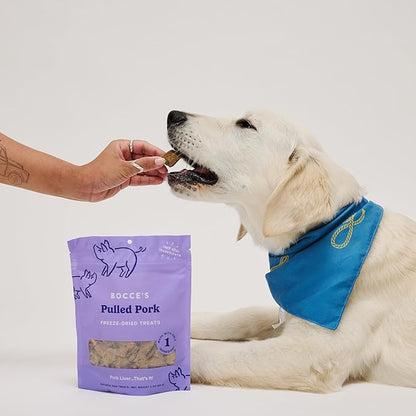 Bocce's Bakery Pulled Pork Freeze-Dried Treats, 3 oz, All-Natural, Made in USA, Dog Treats