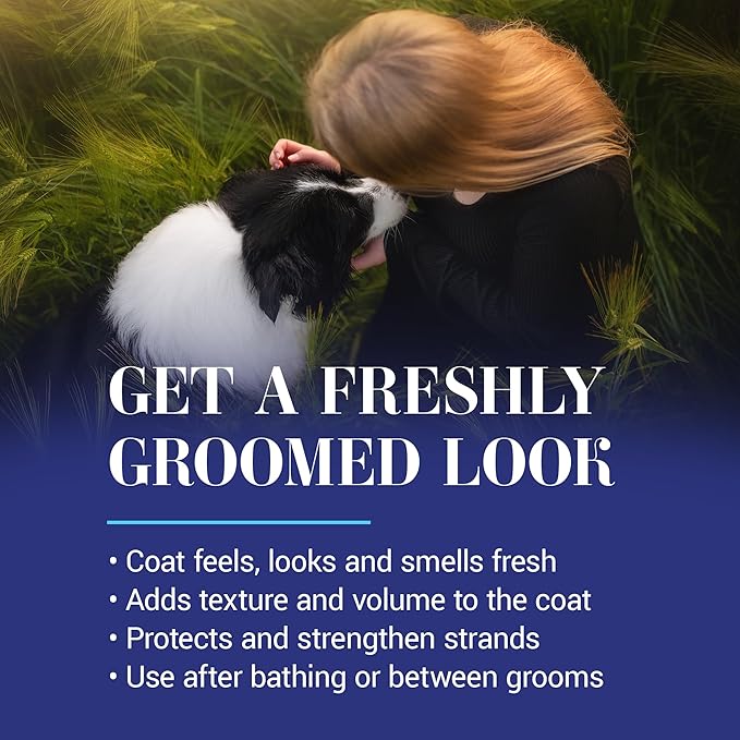 Chris Christensen Just Divine Dog Brushing Spray, Groom Like a Professional, Prevents Brushing Damage, Light Detangler, Ready to Use, All Coat Types, Made in USA, 16oz