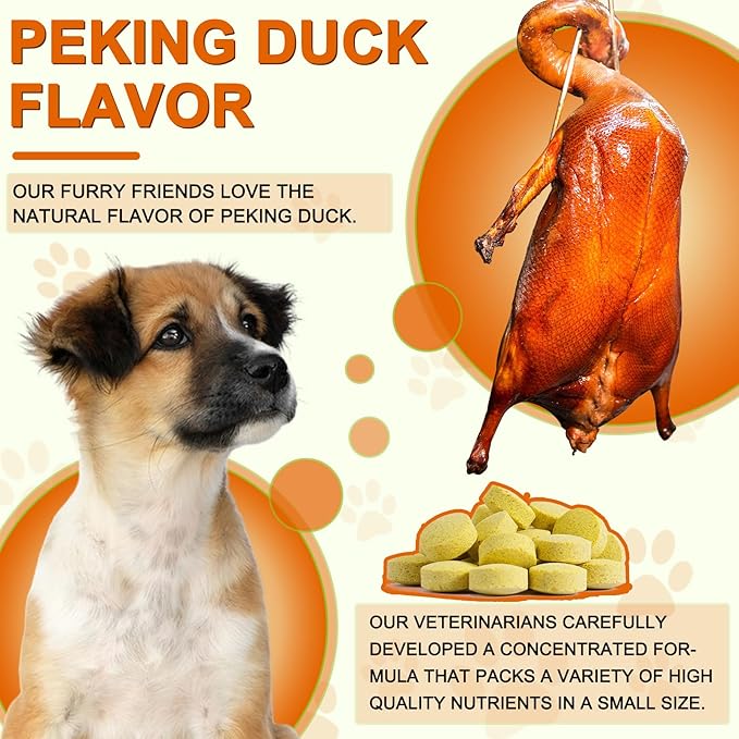 Turmeric for Dogs,180 Chews Dog Turmeric Curcumin Tablets Supports Canine Digestive Heart & Liver Health, Antioxidant, Eliminates Joint Pain Inflammation,Hip and Joint Aid-Duck Flavor