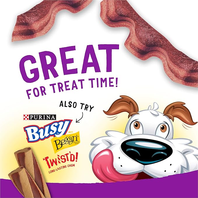 Purina Beggin' Strips with Real Meat Dog Treats with Bacon and Beef Flavors - 26 oz. Pouches,(Pack of 4)