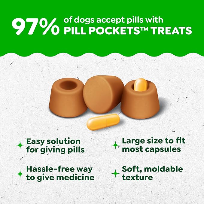 Greenies Pill Pockets for Dogs Large Size, Dog Treat Pouch for Capsule Medication, Variety Pack, 7.9 oz. Pouch