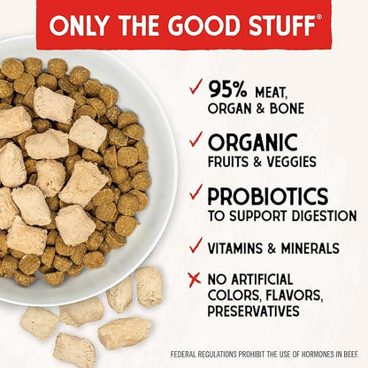 Stella & Chewy's Freeze-Dried Raw Beef Meal Mixers- Dog Food Topper and Mixer - Made with 95% Grass-Fed Beef, Organs & Bone - Perfect for Picky Eaters - Grain-Free - 1 oz (Pack of 6)