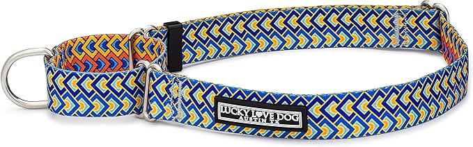 Lucky Love Dog Martingale Dog Collar - Adjustable, No-Slip, Durable, & Soft Webbing Collar for Male and Female Dogs Ideal for Training & Walking - Murphy, Small