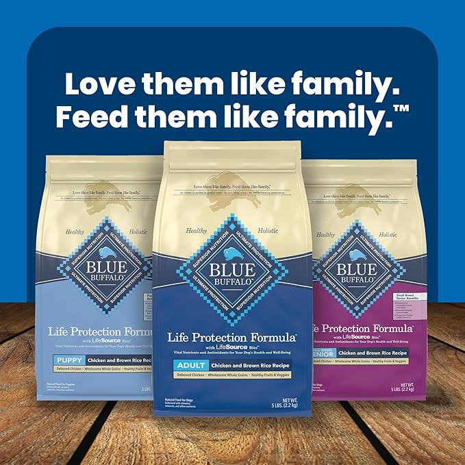 Blue Buffalo Life Protection Formula Adult Dry Dog Food, Helps Build and Maintain Strong Muscles, Made with Natural Ingredients, Salmon & Brown Rice Recipe, 5-lb. Bag