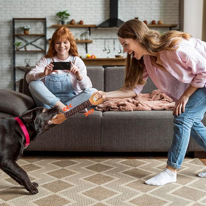 Letsmeet Squeaky Dog Toys - Plush Tug of War with Crinkle Paper, Interactive Pull Toy for Puppies to Large Dogs