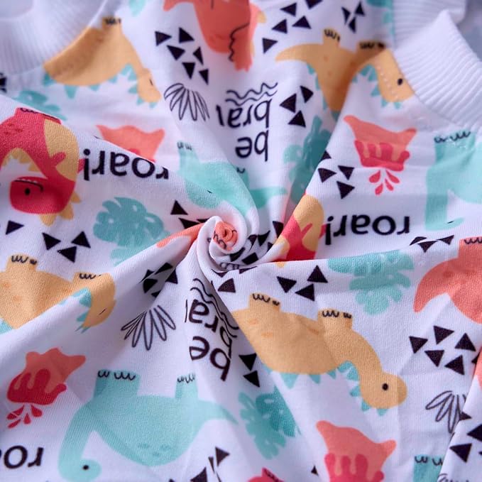 PetWarm Male Dog Surgical Suit After Neuter, Onesies for Dogs, Bodysuit for Abdominal Affected Areas Sensitive Skin Areas, E Collar Alternative, Dog Post Surgery Suit, Dinosaur Pattern, White, XL