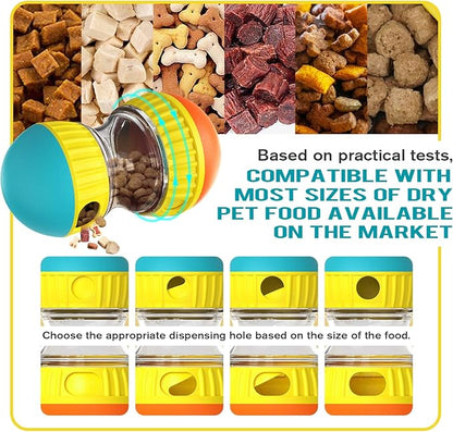 BSISUERM Dog Treat Dispensing Puzzle Toy Adjustable Food Dispenser Slow Feeder Puppy Enrichment Rolling Ball Pet Interactive Chase Toys Stimulating Game for Small Medium Dogs Gift to Keep Them Busy