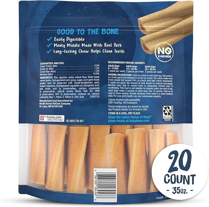 Purina Busy Made in USA Facilities Small Breed Dog Bones,Mini - 20 ct. Pouch,(Pack of 2)
