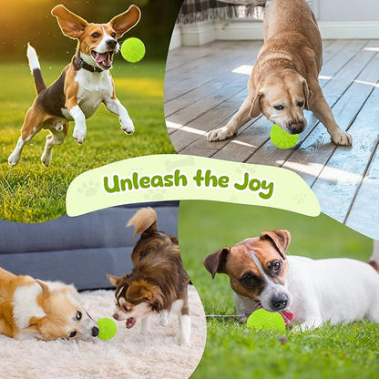 Indestructible Squeaky Dog Balls for Aggressive Chewers, Interactive Dog Toys to Keep Them Busy, Dog Chew Toys for Aggressive Chewers, Rubber Squeaky Balls for Dogs to Relieves Anxiety