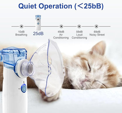 Portabe Cat Nebulizer,Handheld Nebulizer of Cool Mist for Dog Pets, USB Rechargeable Veterinary Nebulizer,Steam Inhaler for Home Office Use for Breathing Problems,Animal Use