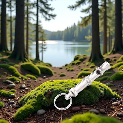 Silver Adjustable Ultrasonic Dog Whistle,Portable Whistle Pet Whistle Supersonic Whistle Dog Whistles for Pet Training,Training and Behavior Aids Whistles