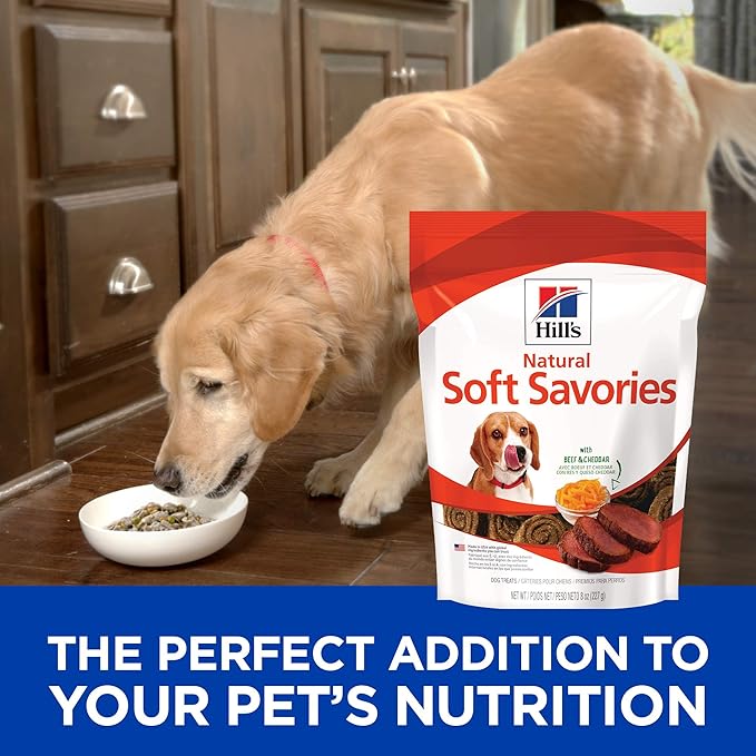 Hill's Natural Soft Savories Dog Treats, Beef & Cheddar, 8 oz. Bag