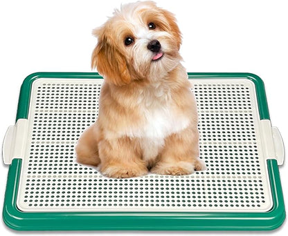 Dog Pee Pad Holder, Puppy Potty Training Tray 22.5”X16.5” for Small Dogs (Green)