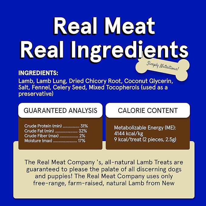 Real Meat Dog Treats - Two 12oz Bag of Bite-Sized Air-Dried Lamb Jerky for Dogs - Grain-Free Jerky Dog Treat Made up of 95% Free-Range, Grass Fed Lamb - All-Natural High Protein Dog Treat